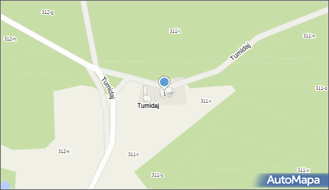 Zakrzewo, Tumidaj, 1, mapa Zakrzewo