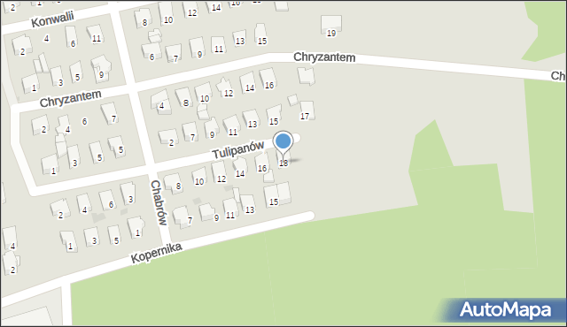 Żarki, Tulipanów, 18, mapa Żarki