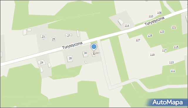 Żelazko, Turystyczna, 32, mapa Żelazko