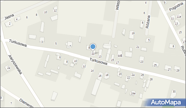 Zenonów, Turkusowa, 11, mapa Zenonów