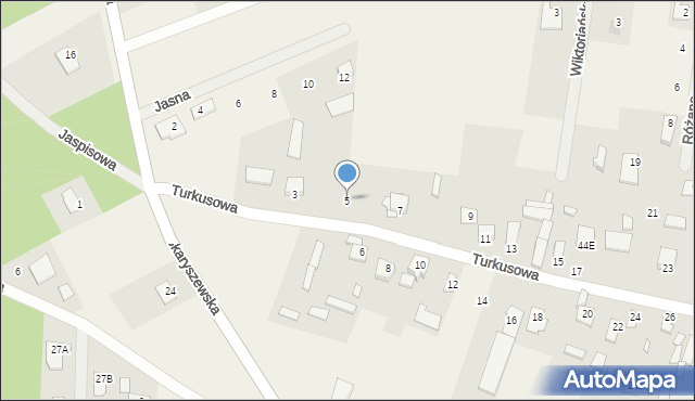 Zenonów, Turkusowa, 5, mapa Zenonów