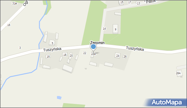 Żeromin, Tuszyńska, 22a, mapa Żeromin