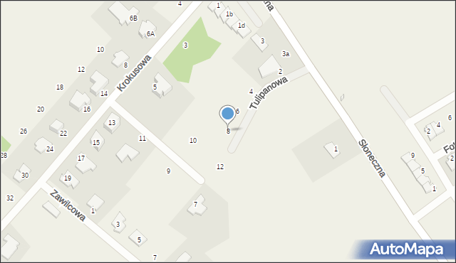 Żołędowo, Tulipanowa, 8, mapa Żołędowo