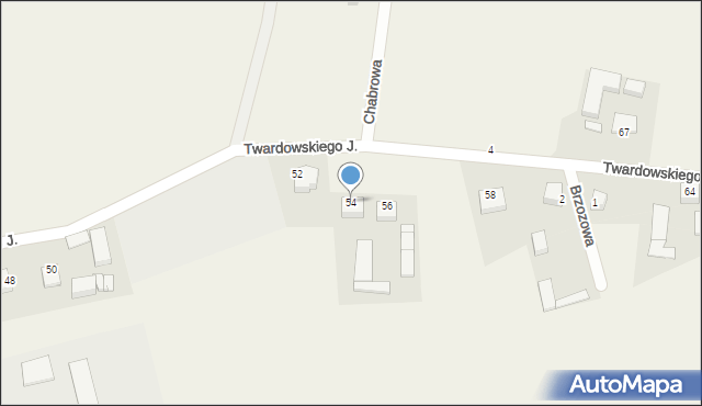 Barłomino, Twardowskiego Jana, ks., 54, mapa Barłomino