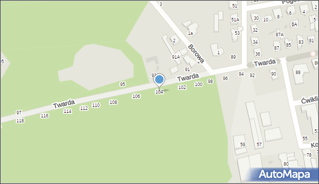 Biała Podlaska, Twarda, 104, mapa Białej Podlaskiej