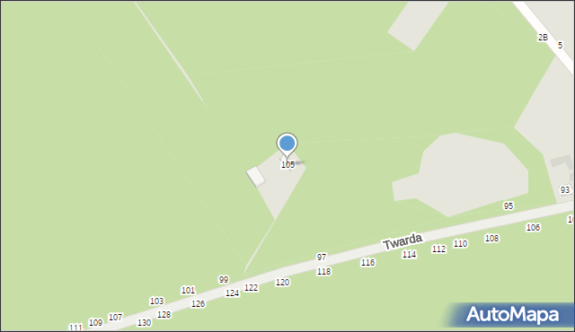 Biała Podlaska, Twarda, 105, mapa Białej Podlaskiej