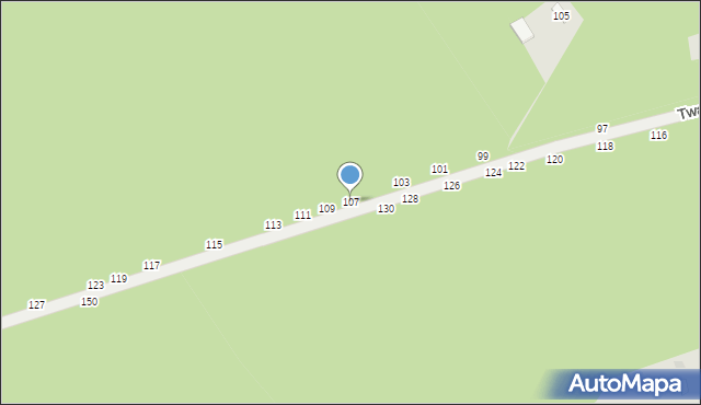 Biała Podlaska, Twarda, 107, mapa Białej Podlaskiej