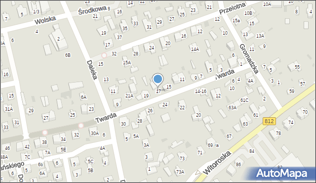 Biała Podlaska, Twarda, 17, mapa Białej Podlaskiej