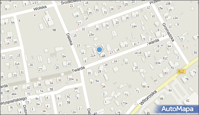 Biała Podlaska, Twarda, 21, mapa Białej Podlaskiej