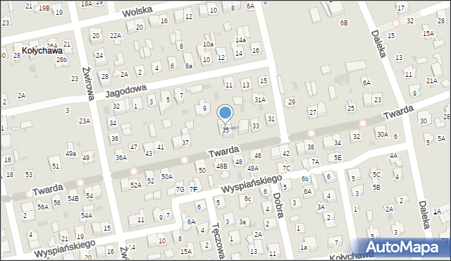 Biała Podlaska, Twarda, 35, mapa Białej Podlaskiej