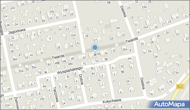 Biała Podlaska, Twarda, 38, mapa Białej Podlaskiej