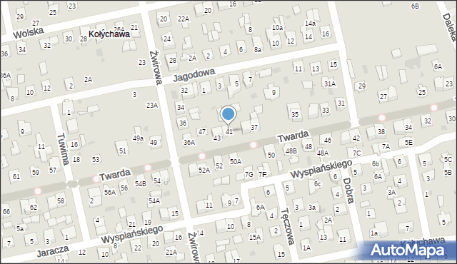 Biała Podlaska, Twarda, 41, mapa Białej Podlaskiej