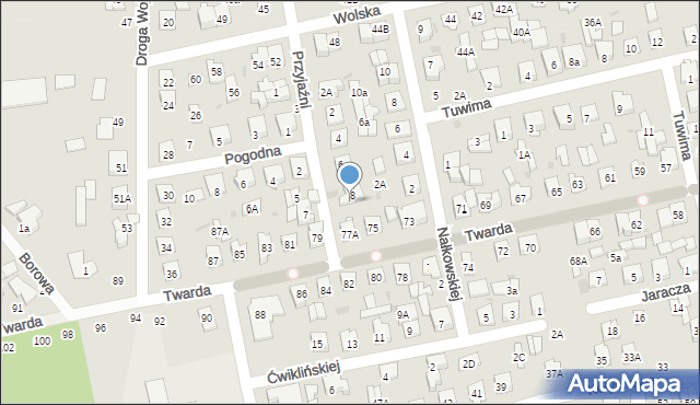Biała Podlaska, Twarda, 77, mapa Białej Podlaskiej