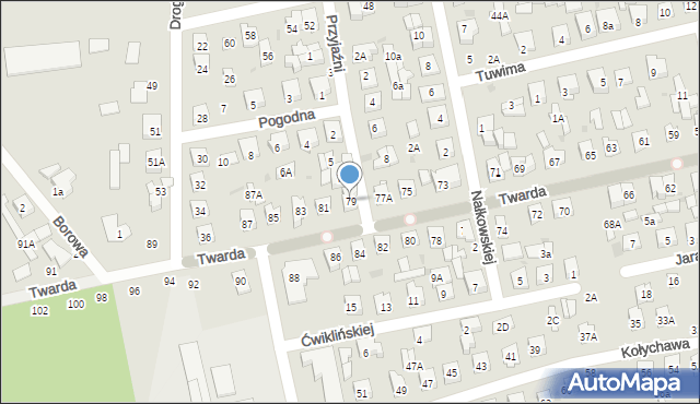 Biała Podlaska, Twarda, 79, mapa Białej Podlaskiej