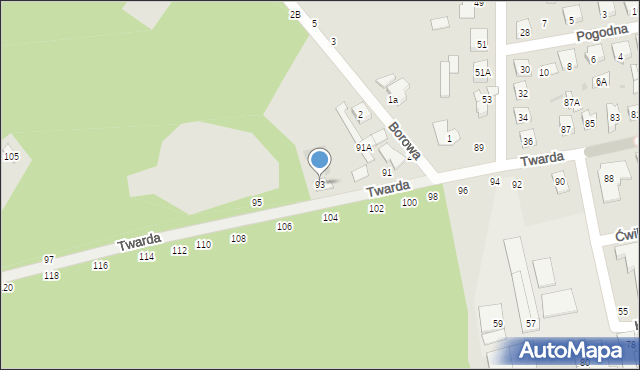 Biała Podlaska, Twarda, 93, mapa Białej Podlaskiej