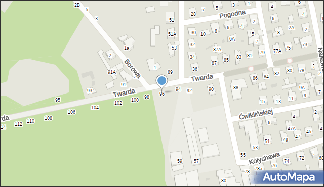 Biała Podlaska, Twarda, 96, mapa Białej Podlaskiej