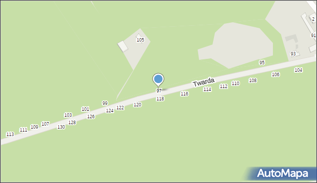 Biała Podlaska, Twarda, 97, mapa Białej Podlaskiej