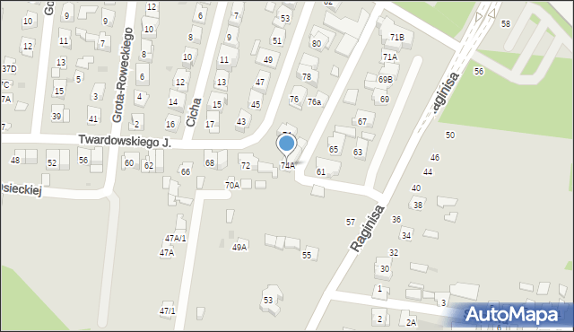 Białystok, Twardowskiego Jana, ks., 74A, mapa Białegostoku