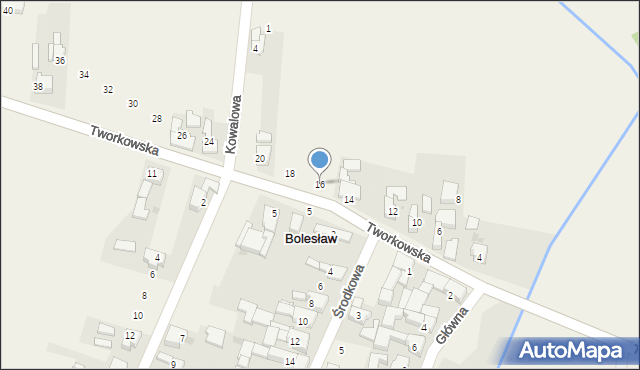 Bolesław, Tworkowska, 16, mapa Bolesław