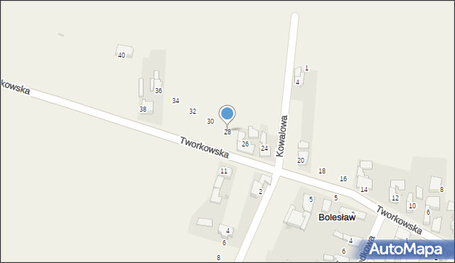 Bolesław, Tworkowska, 28, mapa Bolesław
