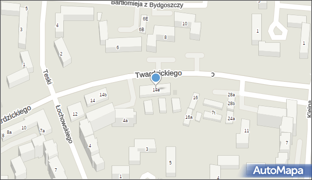 Bydgoszcz, Twardzickiego Józefa, 14e, mapa Bydgoszczy