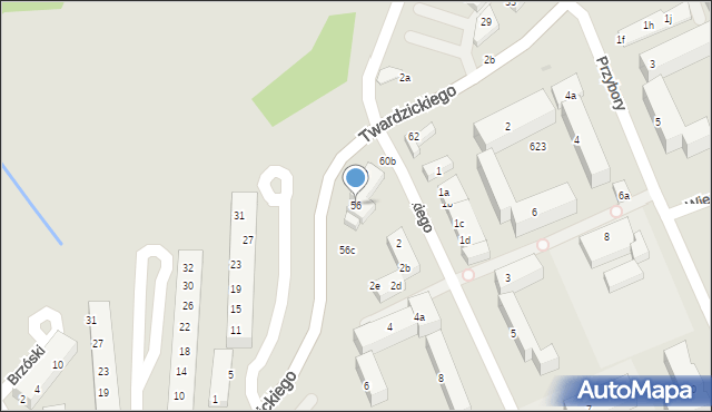 Bydgoszcz, Twardzickiego Józefa, 56, mapa Bydgoszczy