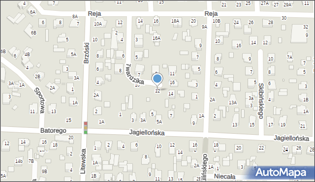 Chełm, Twardzika Czesława, 12, mapa Chełma