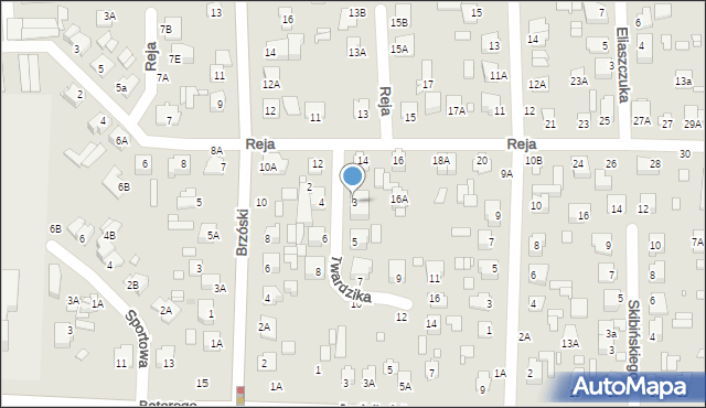 Chełm, Twardzika Czesława, 3, mapa Chełma