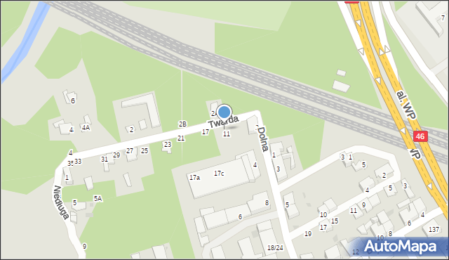 Częstochowa, Twarda, 15, mapa Częstochowy