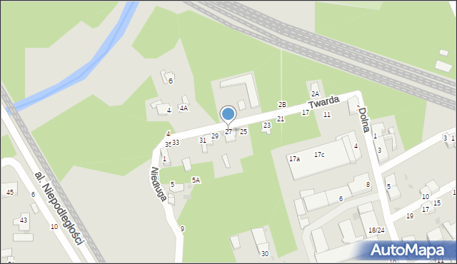 Częstochowa, Twarda, 27, mapa Częstochowy