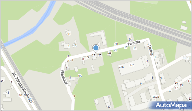 Częstochowa, Twarda, 27A, mapa Częstochowy