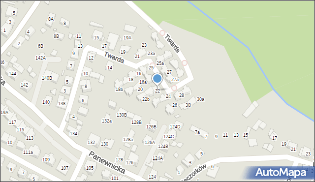 Katowice, Twarda, 22, mapa Katowic