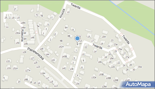 Katowice, Twarda, 9, mapa Katowic