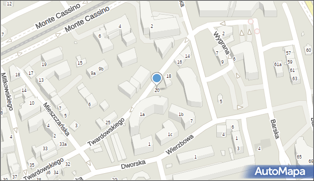 Kraków, Twardowskiego, 20, mapa Krakowa