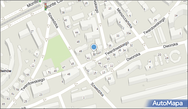 Kraków, Twardowskiego, 39, mapa Krakowa