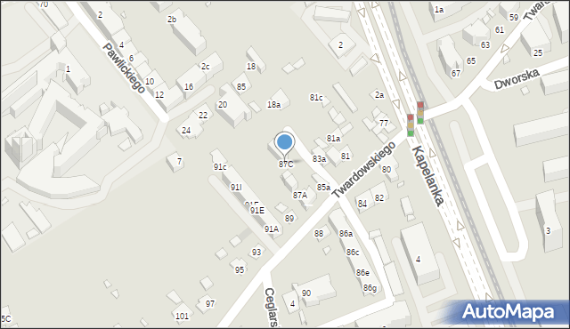 Kraków, Twardowskiego, 87C, mapa Krakowa