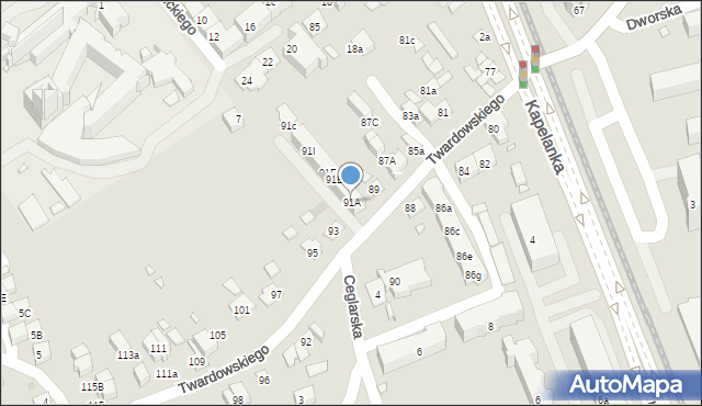 Kraków, Twardowskiego, 91A, mapa Krakowa