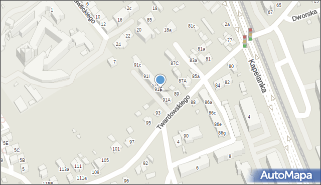 Kraków, Twardowskiego, 91D, mapa Krakowa