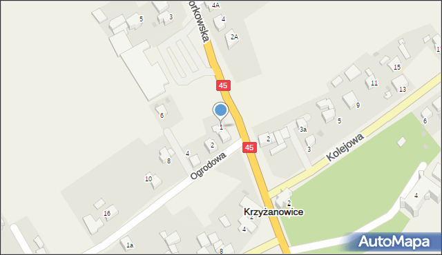 Krzyżanowice, Tworkowska, 1, mapa Krzyżanowice