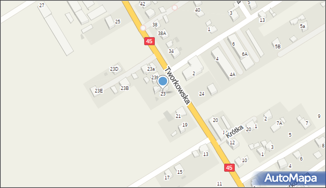 Krzyżanowice, Tworkowska, 23, mapa Krzyżanowice