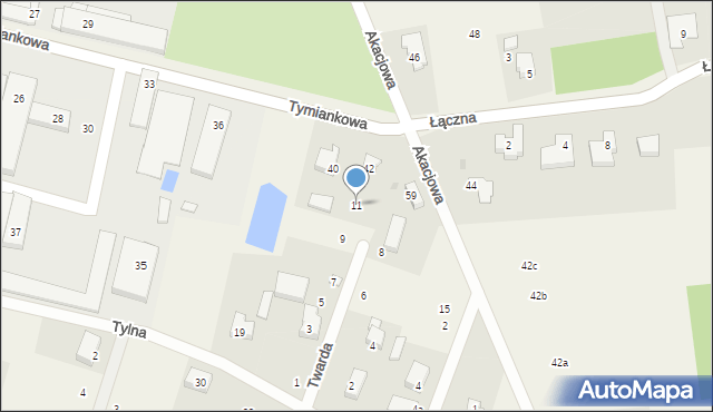 Ksawerów, Twarda, 11, mapa Ksawerów