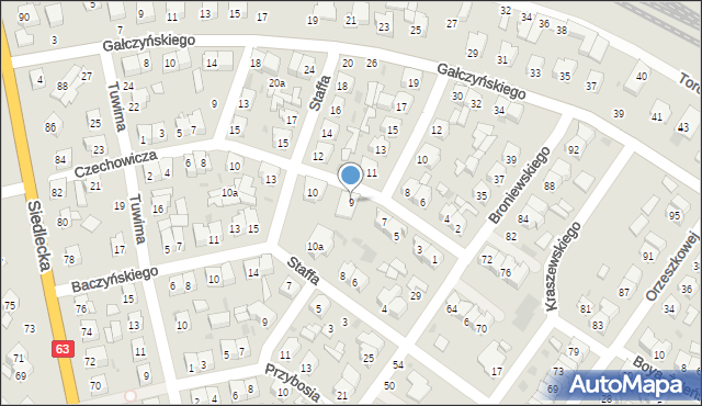 Łuków, Twardowskiego Jana, ks., 9, mapa Łuków