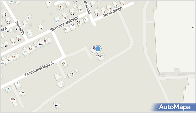Mielec, Twardowskiego Jana, ks., 26a, mapa Mielca