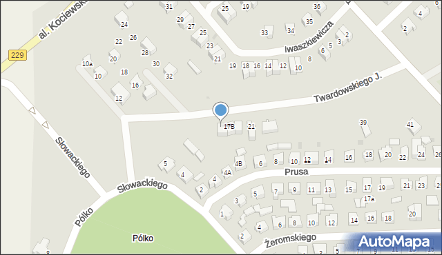 Pelplin, Twardowskiego Jana, ks., 17a, mapa Pelplin
