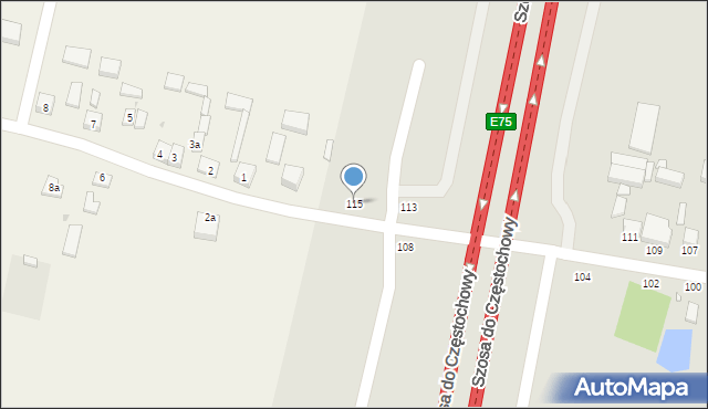 Piotrków Trybunalski, Twardosławicka, 115, mapa Piotrków Trybunalski