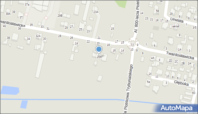 Piotrków Trybunalski, Twardosławicka, 20A, mapa Piotrków Trybunalski