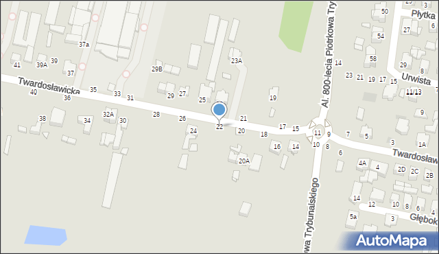 Piotrków Trybunalski, Twardosławicka, 22, mapa Piotrków Trybunalski