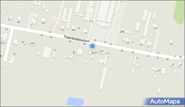 Piotrków Trybunalski, Twardosławicka, 34, mapa Piotrków Trybunalski
