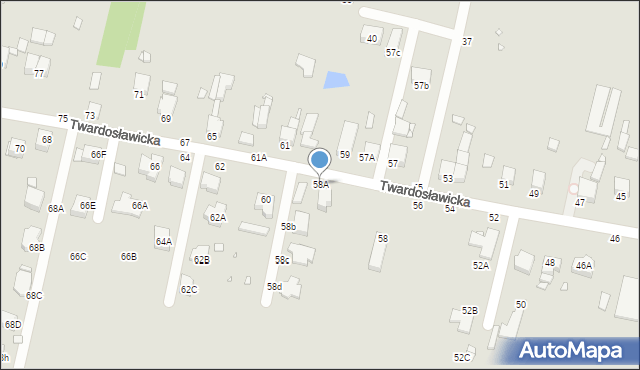 Piotrków Trybunalski, Twardosławicka, 58A, mapa Piotrków Trybunalski