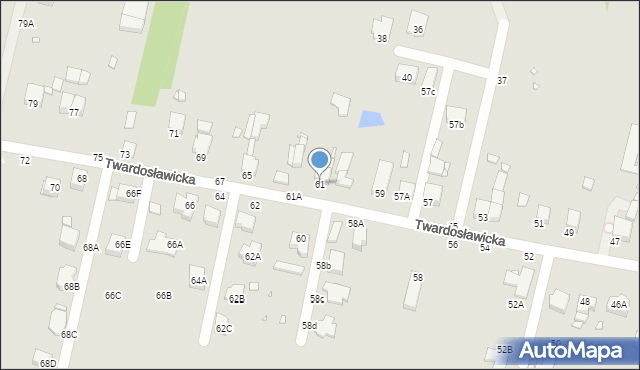 Piotrków Trybunalski, Twardosławicka, 61, mapa Piotrków Trybunalski